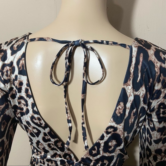 Cheetah Print Maxi Dress with Ruched Side - Picture 13 of 14